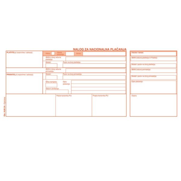 Obrazac HUB 3A, OPTIMA, nalog za nac. pl. 3/1, A4,1+0 LASER 900/1