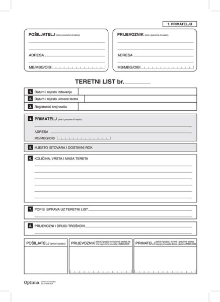237496-EC Teretni list EC-VI-56/B NCR, blok A4, 3x50 L OPTIMA